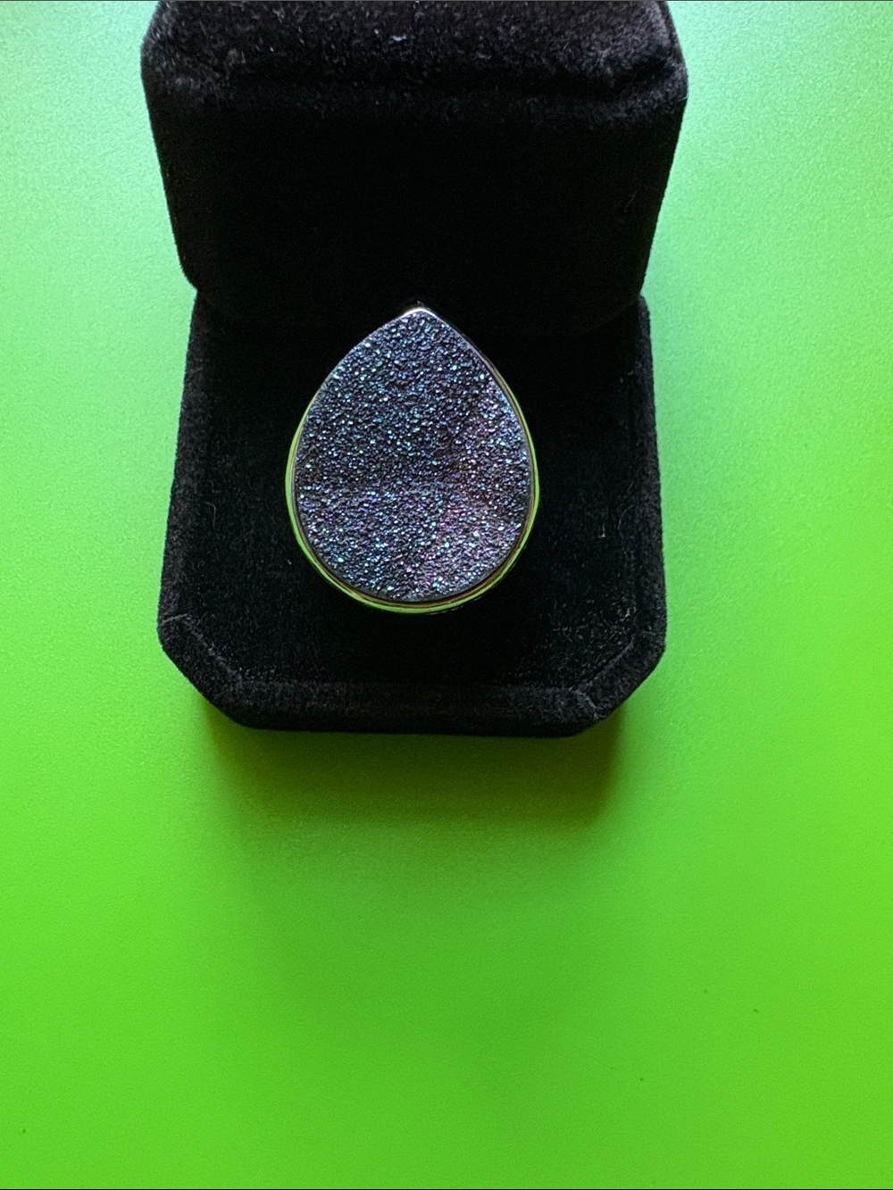 [Vintage] Druzy and Sterling Silver Statement Ring